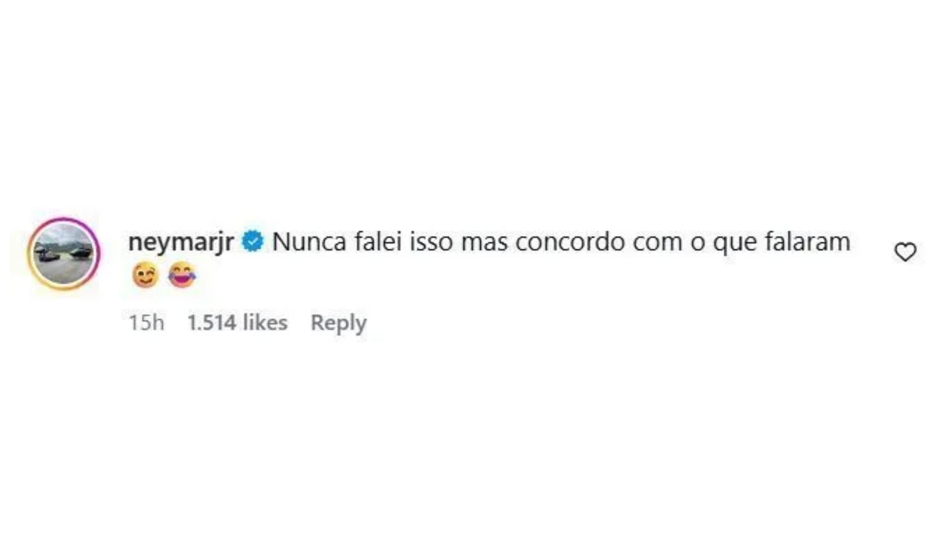 Neymar negou ser autor da declaração sobre pensão que circulou nas redes sociais, mas afirmou concordar com a mensagem — Foto: Reprodução/Instagram