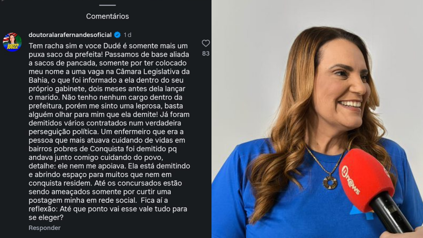 "Me sinto uma leprosa": Pré-candidata dispara contra prefeita de Conquista e expõe racha político - QTU Questões do Universo