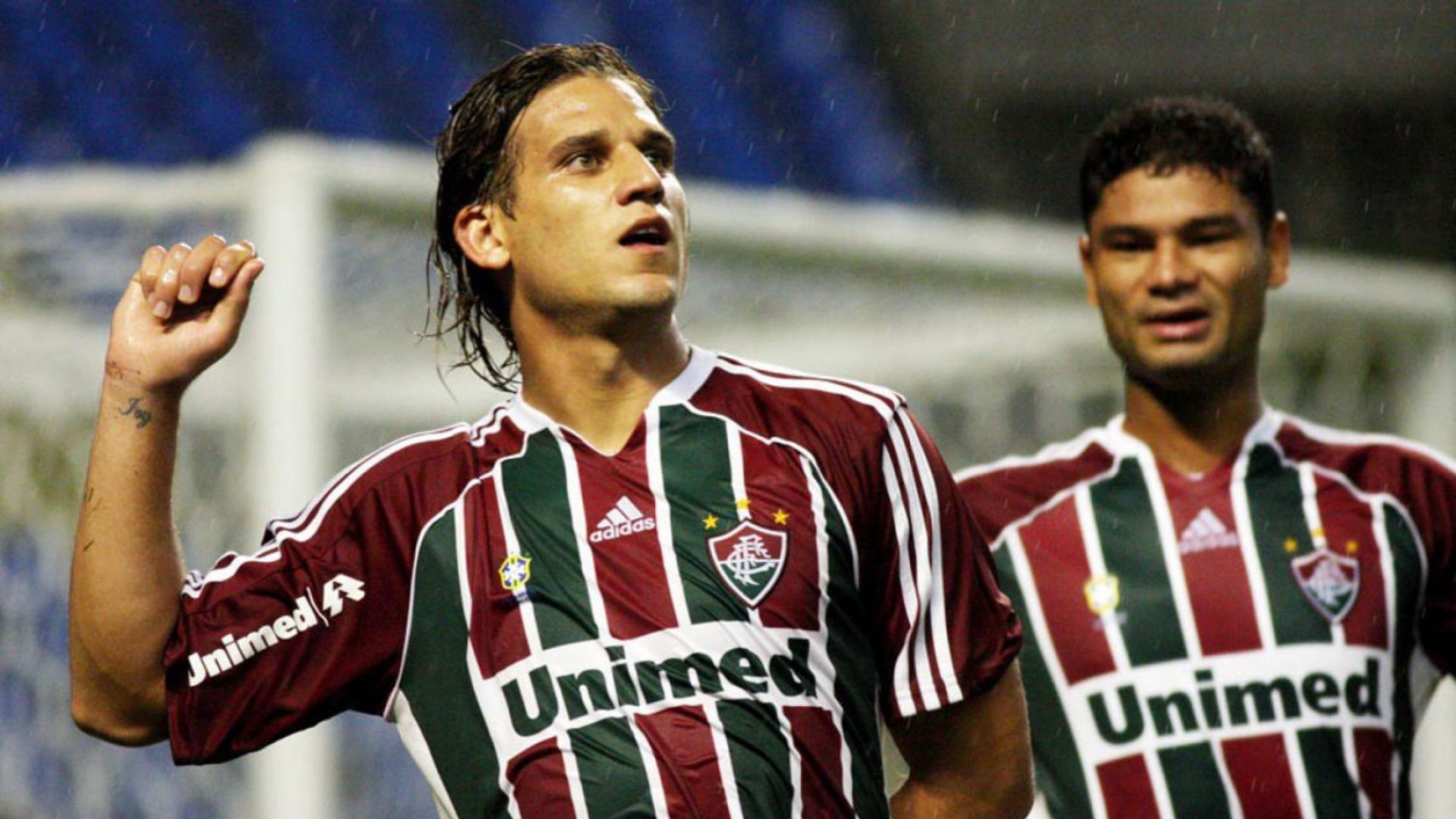 Rafael Moura ao lado de Gum em jogo pelo Fluminense Foto: Rafael Moraes/Fluminense FC