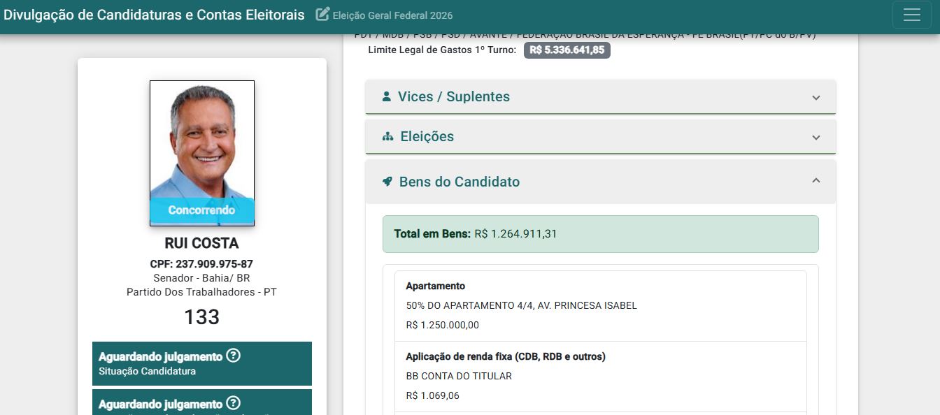 Declaração de bens/TSE