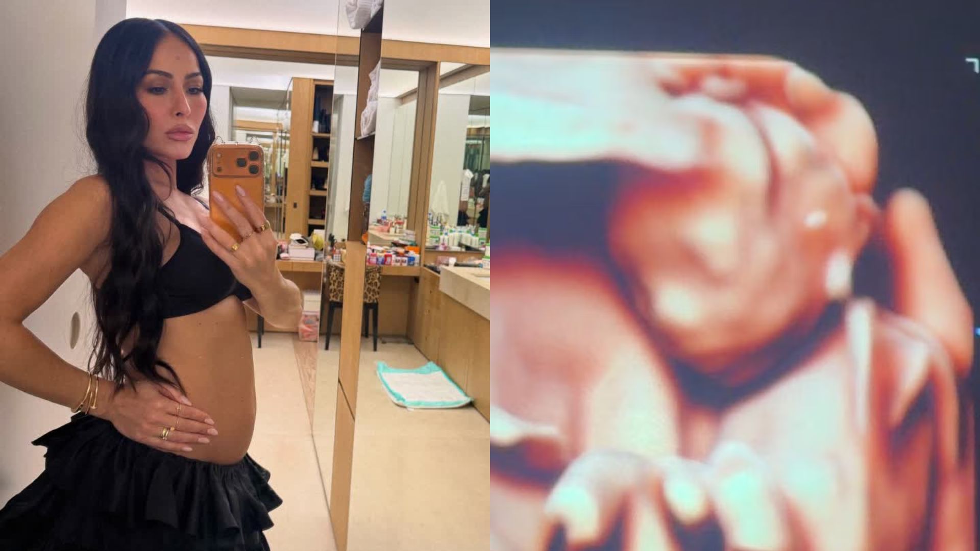 Grávida, Sabrina Sato mostra o rosto do filho em ultrassom e reação de Nicolas Prattes emociona