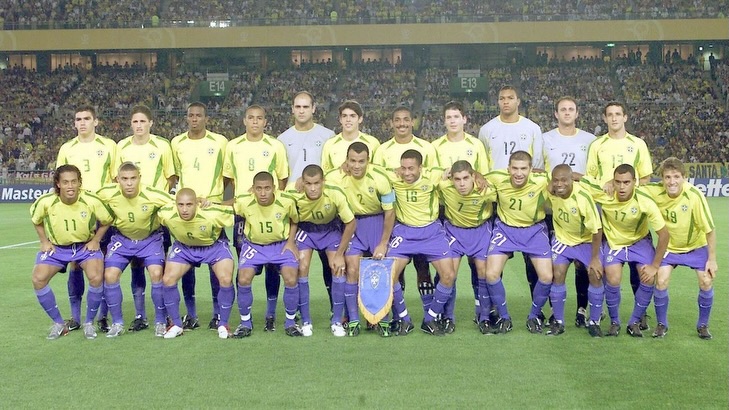 Ex-atacante Luizão na Seleção Brasileira pentacampeã 