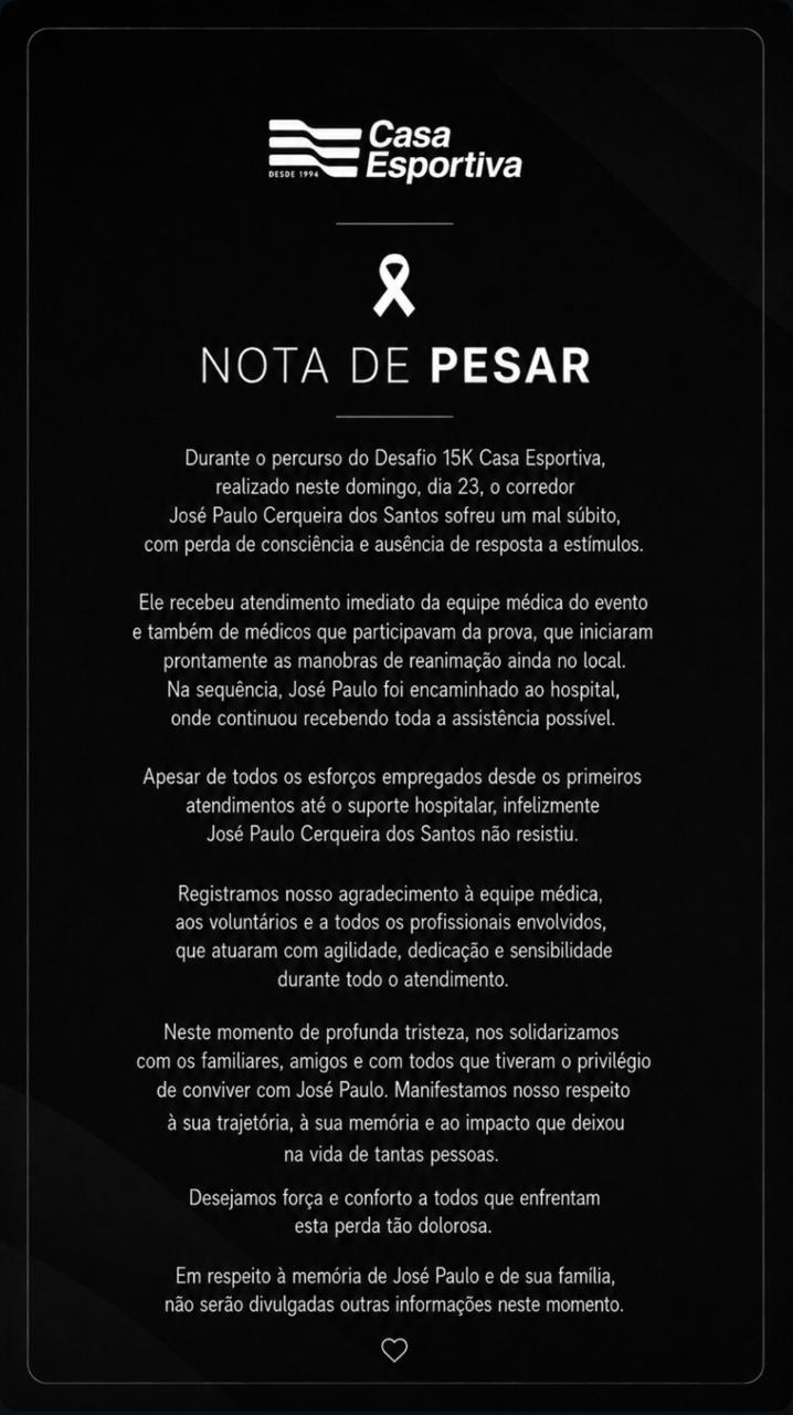 Nota da Casa Esportiva