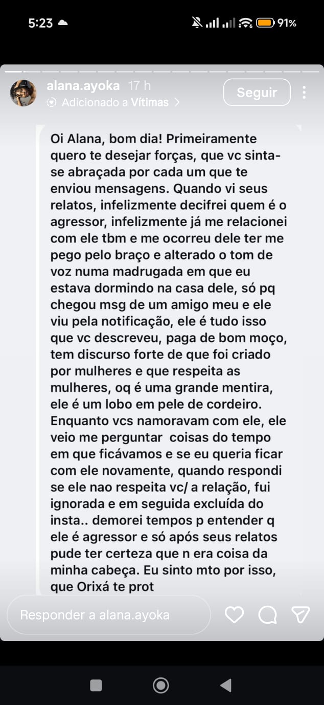 Relato de vitimas 