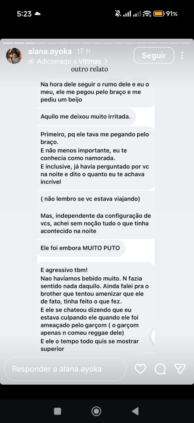 Relato de vitimas 
