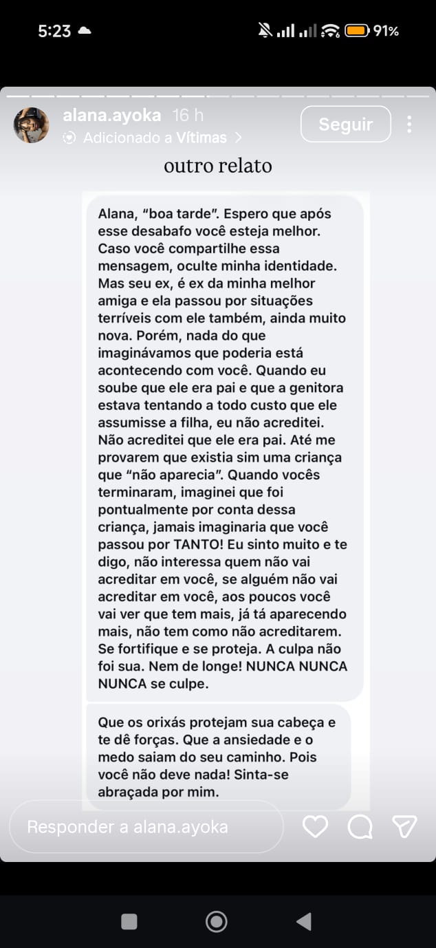 Relato de vitimas 