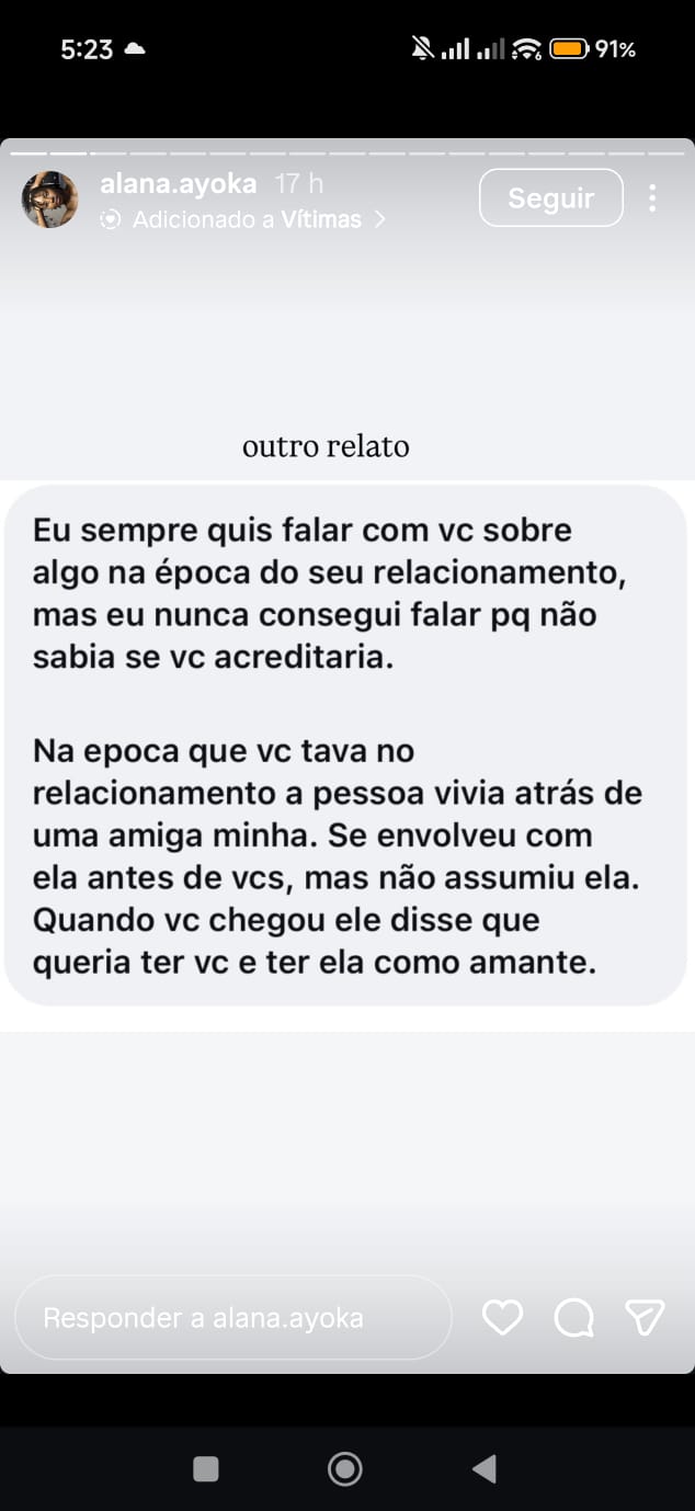 Relato de vitimas 
