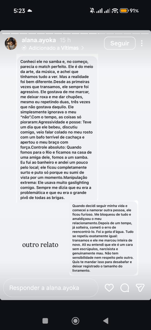 Relato de vitimas 
