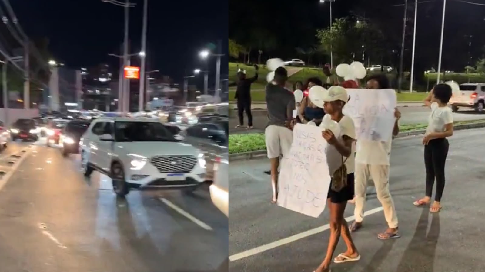 VÍDEO: Manifestação contra ação da PM no Nordeste de Amaralina causa congestionamento em importante avenida de Salvador