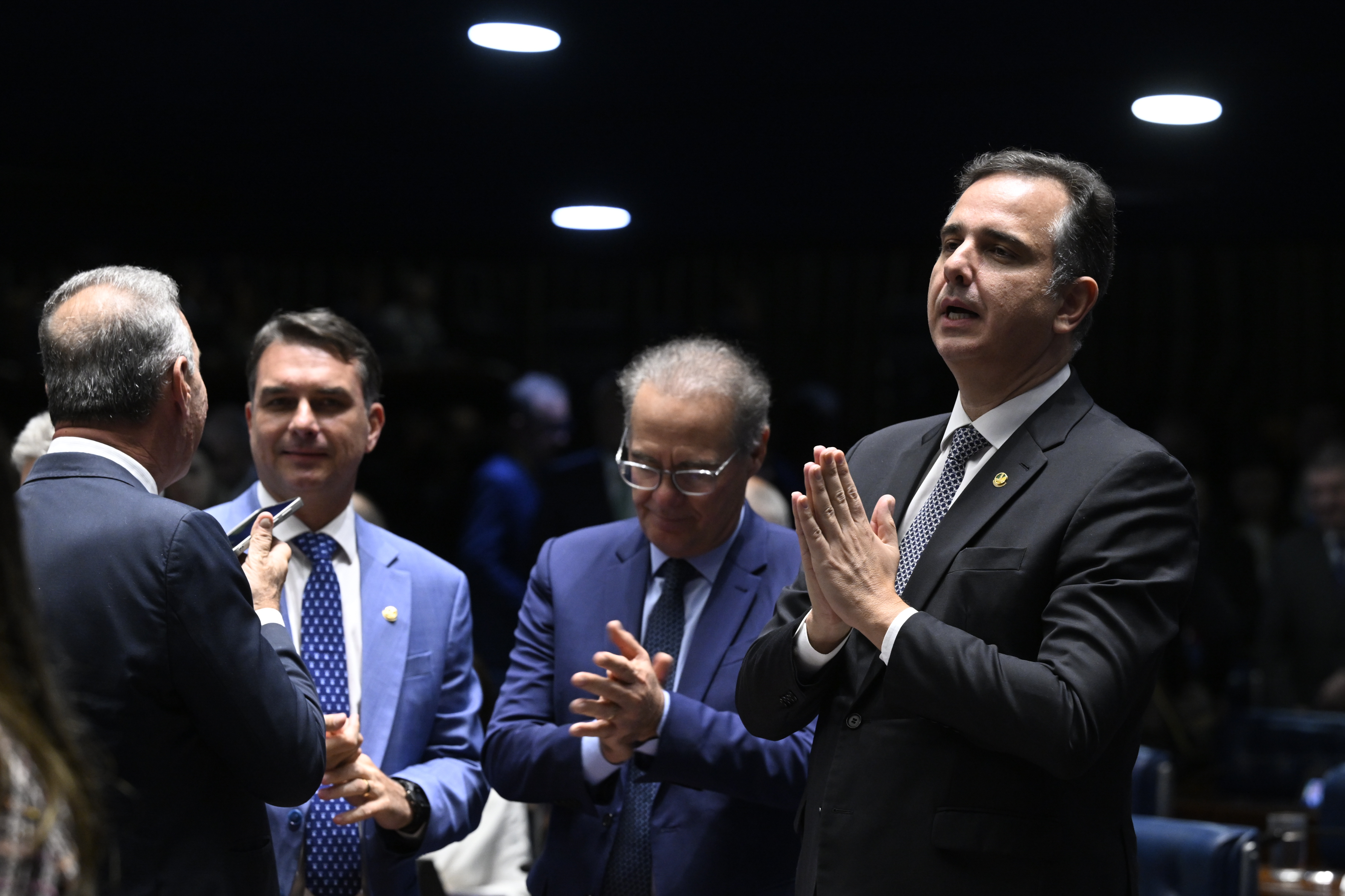 Flávio Bolsonaro no Plenário do Senado, nesta terça-feira (1º). (Foto: Carlos Moura/Agência Senado)