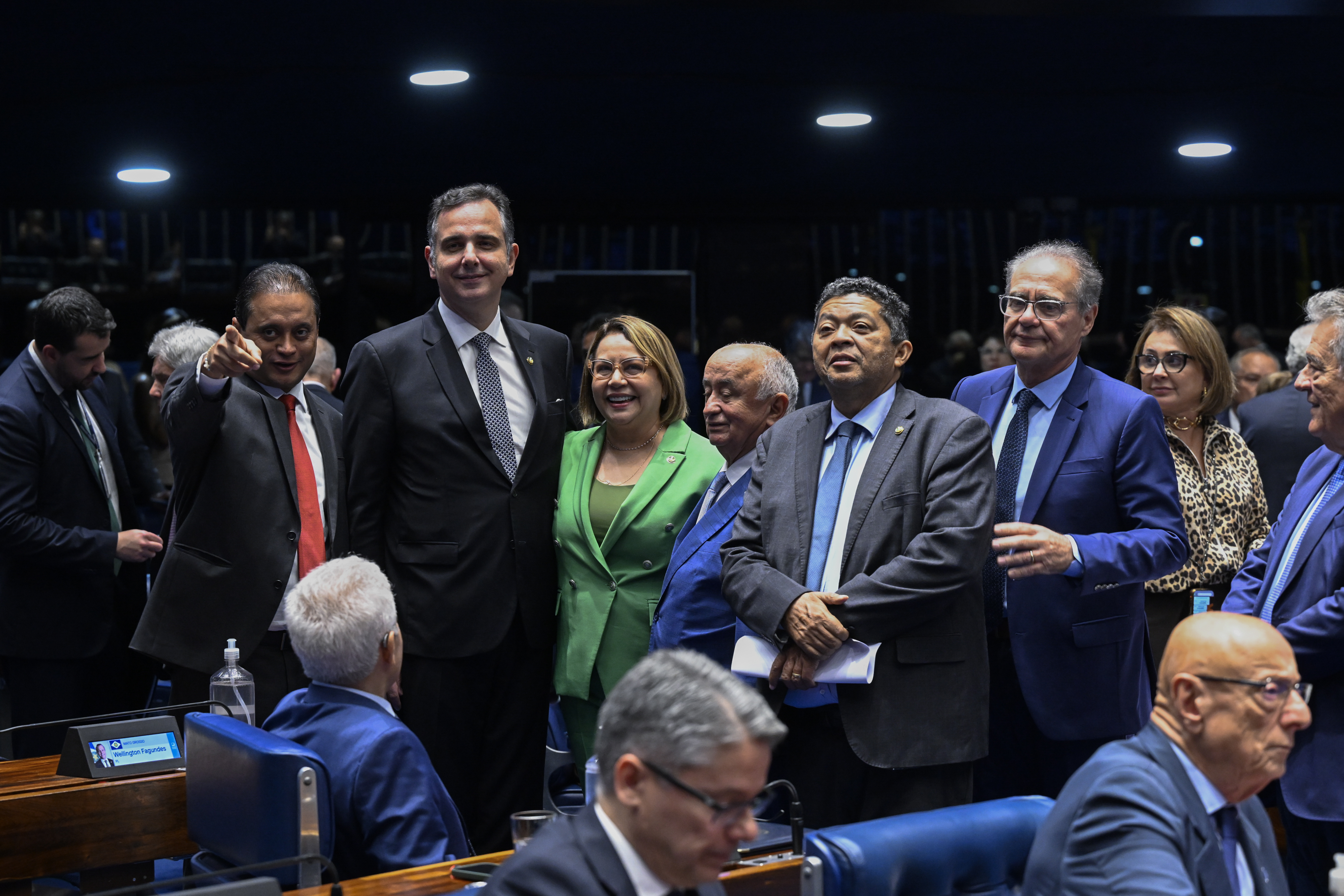 Rodrigo Pacheco recebe apoio de colegas no Senado. (Foto: Carlos Moura/Agência Senado)