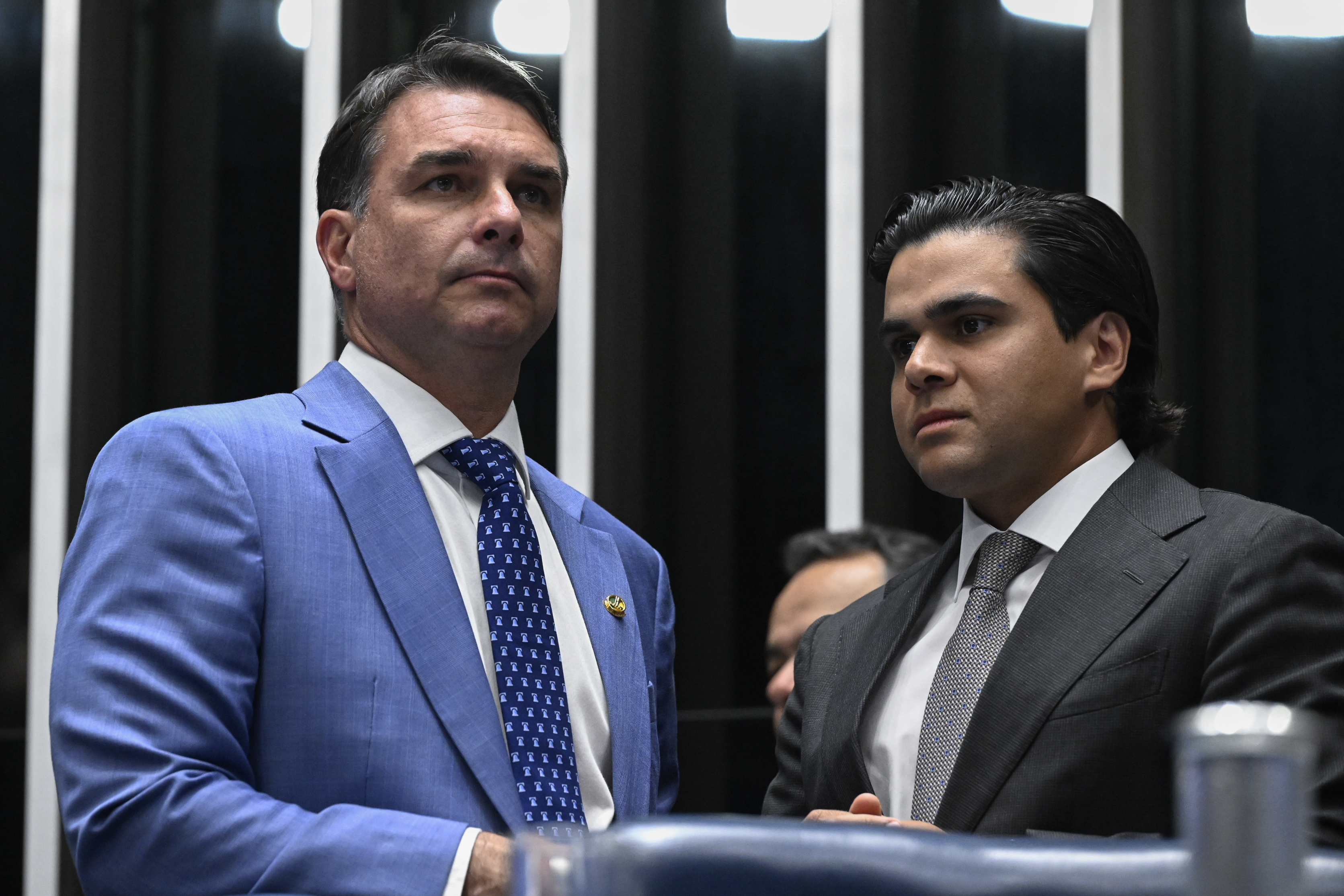 Flávio Bolsonaro no Plenário do Senado, nesta terça-feira (1º). (Foto: Carlos Moura/Agência Senado)