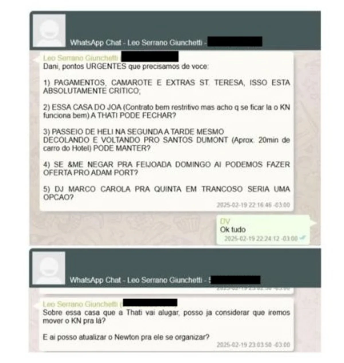 Mensagens encontradas pela PF no celular de Vorcaro