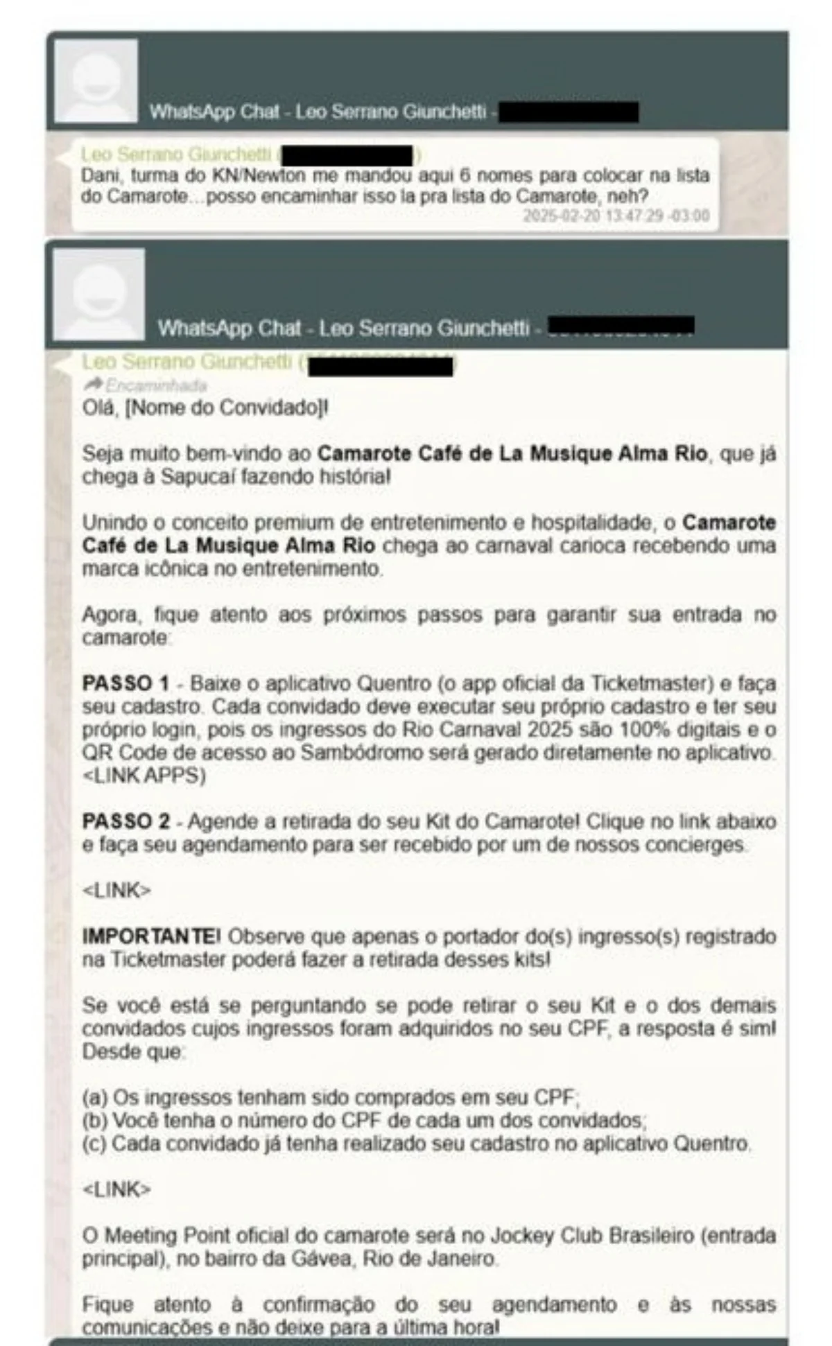 Mensagens encontradas pela PF no celular de Vorcaro