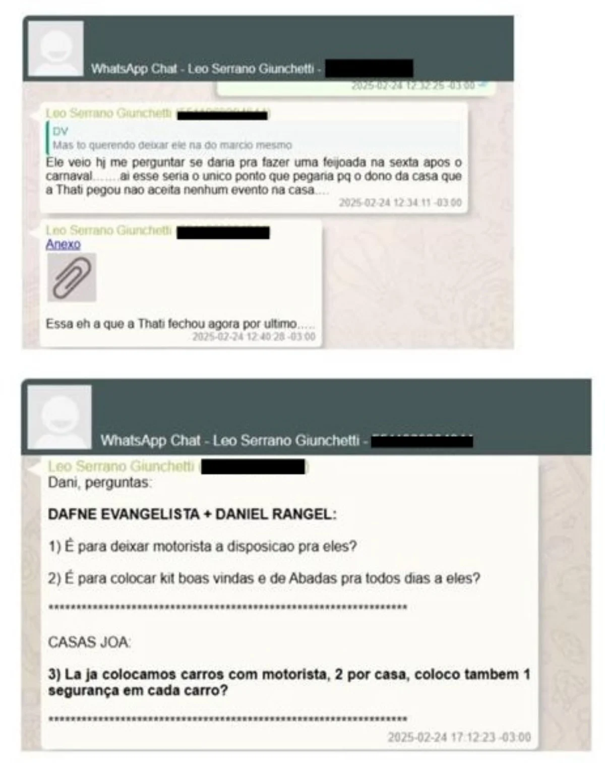 Mensagens encontradas pela PF no celular de Vorcaro