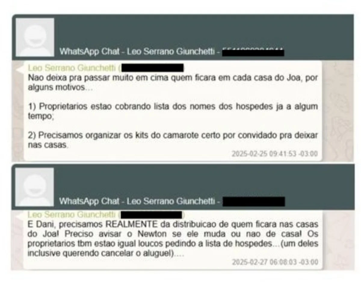 Mensagens encontradas pela PF no celular de Vorcaro