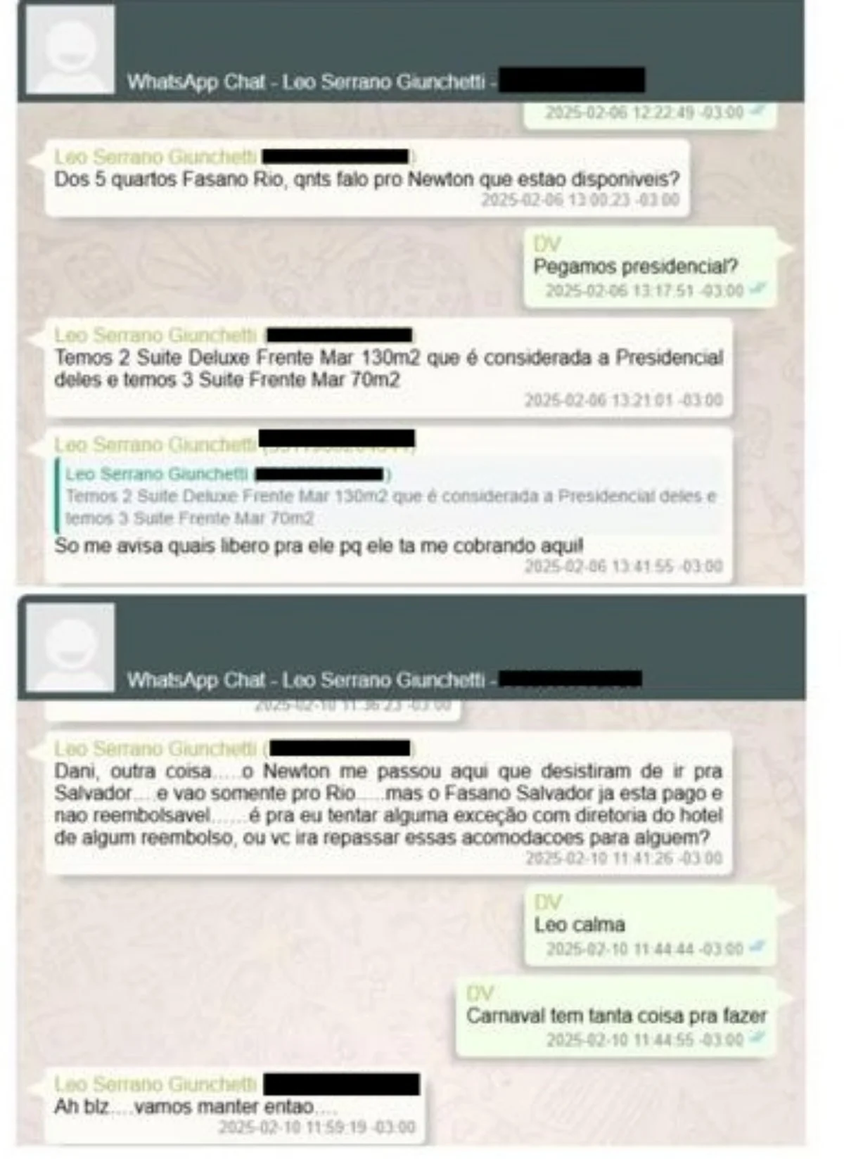 Mensagens encontradas pela PF no celular de Vorcaro