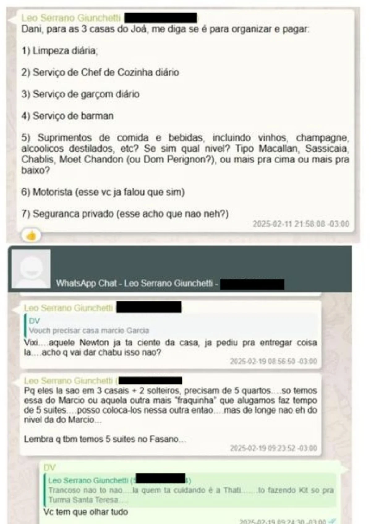 Mensagens encontradas pela PF no celular de Vorcaro