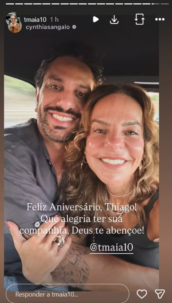 Cynthia Sangalo, irmã de Ivete, também celebrou o aniversário de Tiago Maia com uma homenagem nas redes sociais — Foto: Reprodução/Instagram
