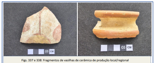 Vestígios históricos encontrados nas escavações da futura Estação Campo Grande | Foto: relatório CTB 