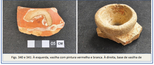 Vestígios históricos encontrados nas escavações da futura Estação Campo Grande | Foto: relatório CTB 
