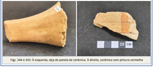 Vestígios históricos encontrados nas escavações da futura Estação Campo Grande | Foto: relatório CTB 