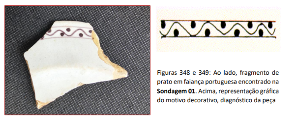 Vestígios históricos encontrados nas escavações da futura Estação Campo Grande | Foto: relatório CTB 
