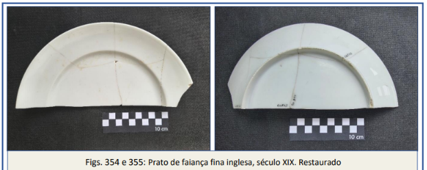 Vestígios históricos encontrados nas escavações da futura Estação Campo Grande | Foto: relatório CTB 