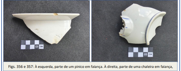 Vestígios históricos encontrados nas escavações da futura Estação Campo Grande | Foto: relatório CTB 