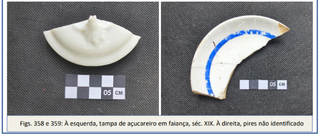 Vestígios históricos encontrados nas escavações da futura Estação Campo Grande | Foto: relatório CTB 