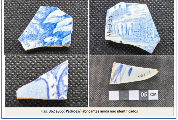Vestígios históricos encontrados nas escavações da futura Estação Campo Grande | Foto: relatório CTB 