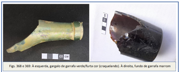 Vestígios históricos encontrados nas escavações da futura Estação Campo Grande | Foto: relatório CTB 