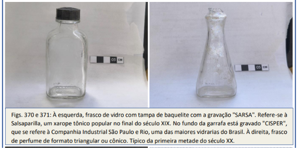 Vestígios históricos encontrados nas escavações da futura Estação Campo Grande | Foto: relatório CTB 