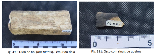 Vestígios históricos encontrados nas escavações da futura Estação Campo Grande | Foto: relatório CTB 