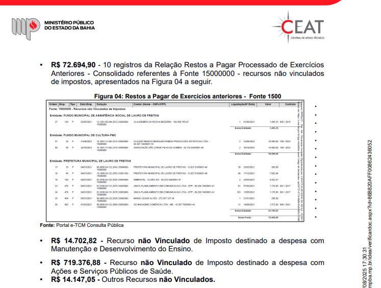 Restos a pagar