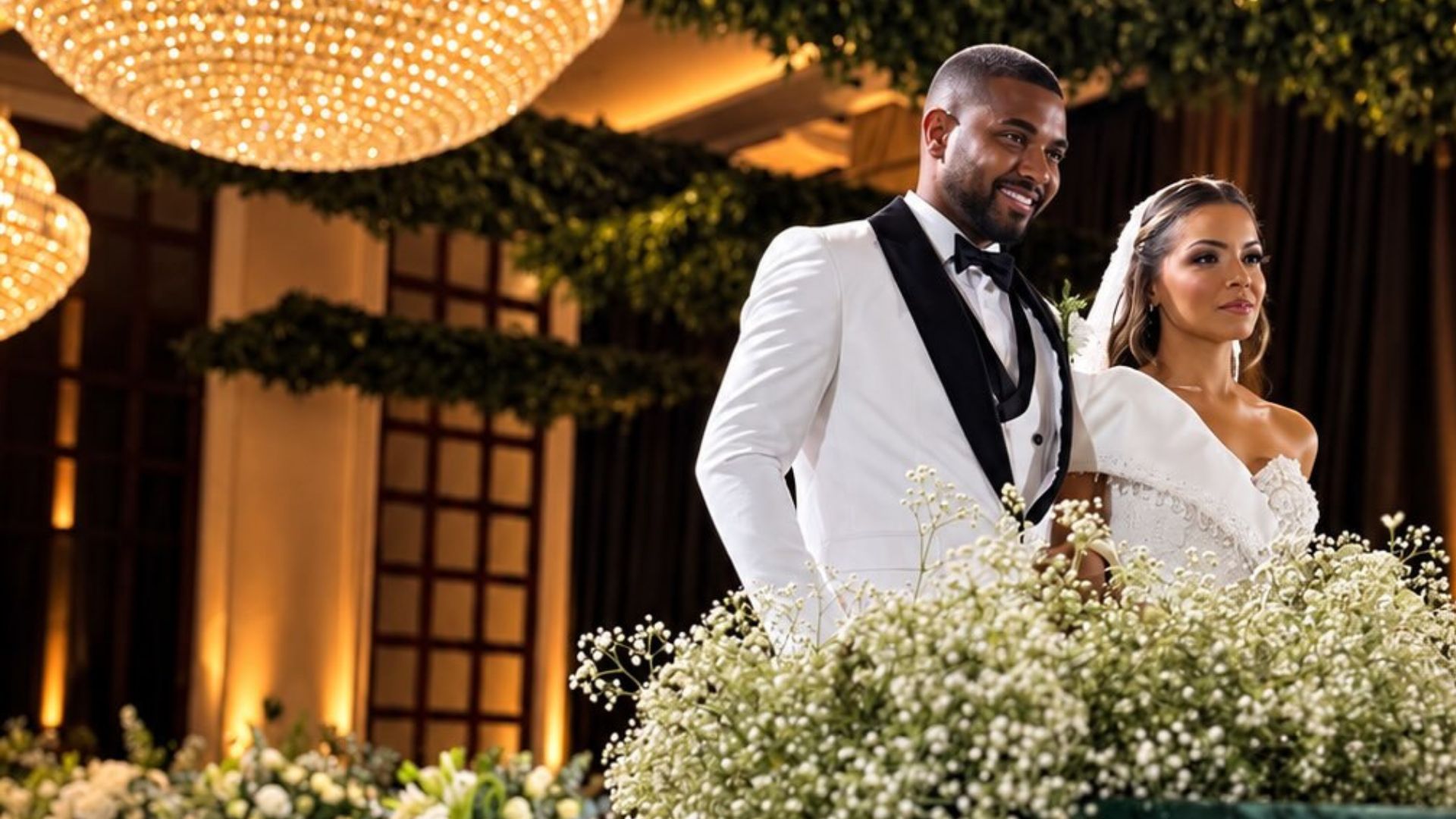 Davi Brito e Emilly Araújo celebraram o casamento em uma cerimônia luxuosa realizada em Salvador — Foto: Reprodução/Instagram