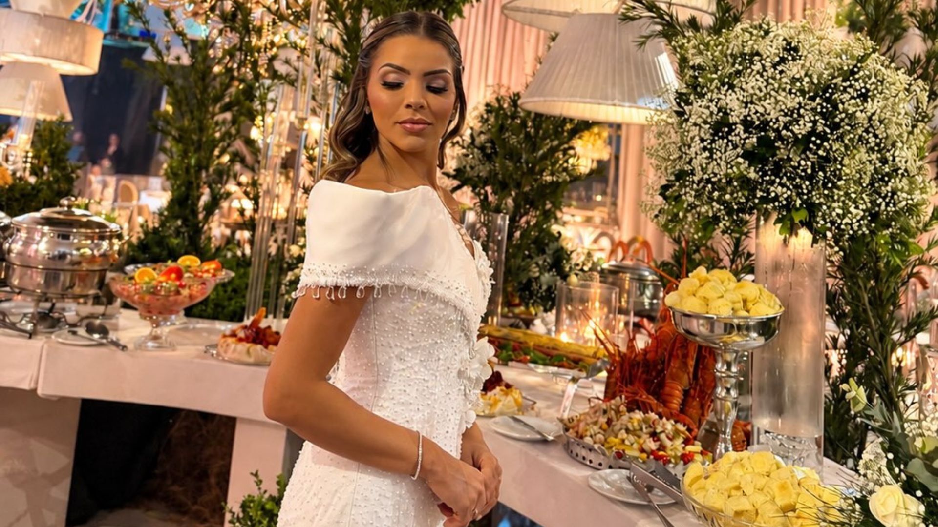 Casamento de Davi Brito e Emilly Araújo reuniu cerca de 300 convidados e chamou atenção pela decoração — Foto: Reprodução/Instagram