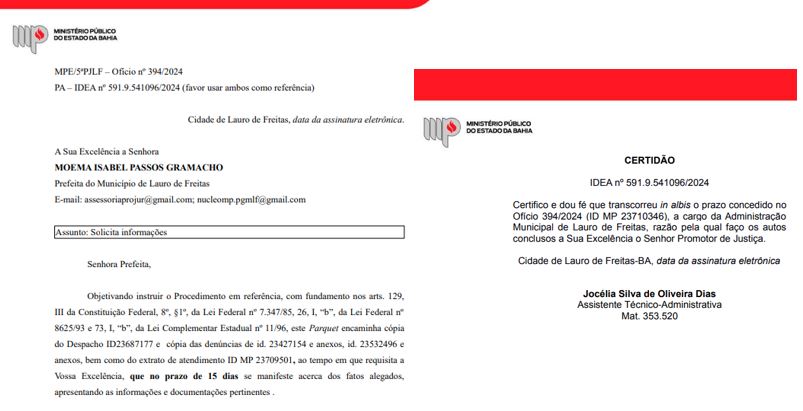 Moema não apresentou defesa mesmo oficiada 