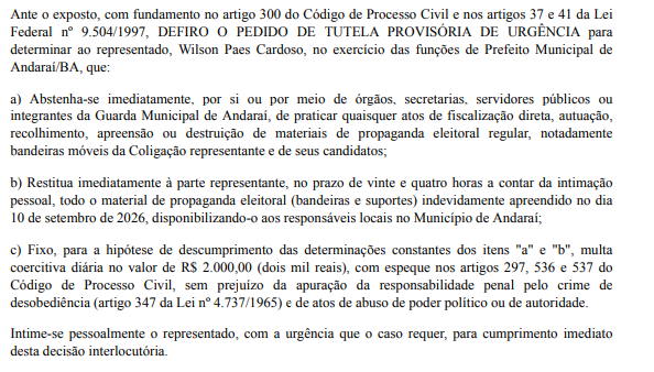 Decisão do TRE