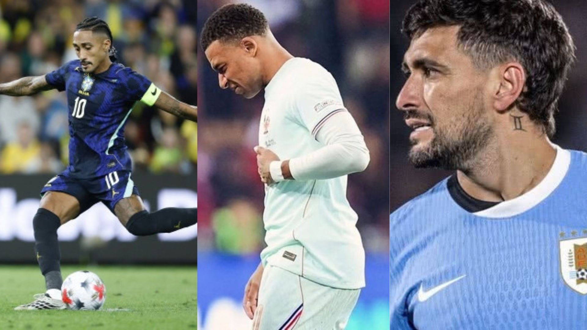 Com Raphinha na lista, craques como Mbappé e Arrascaeta sentem lesão durante amistosos e liga alerta nos clubes; confira lista