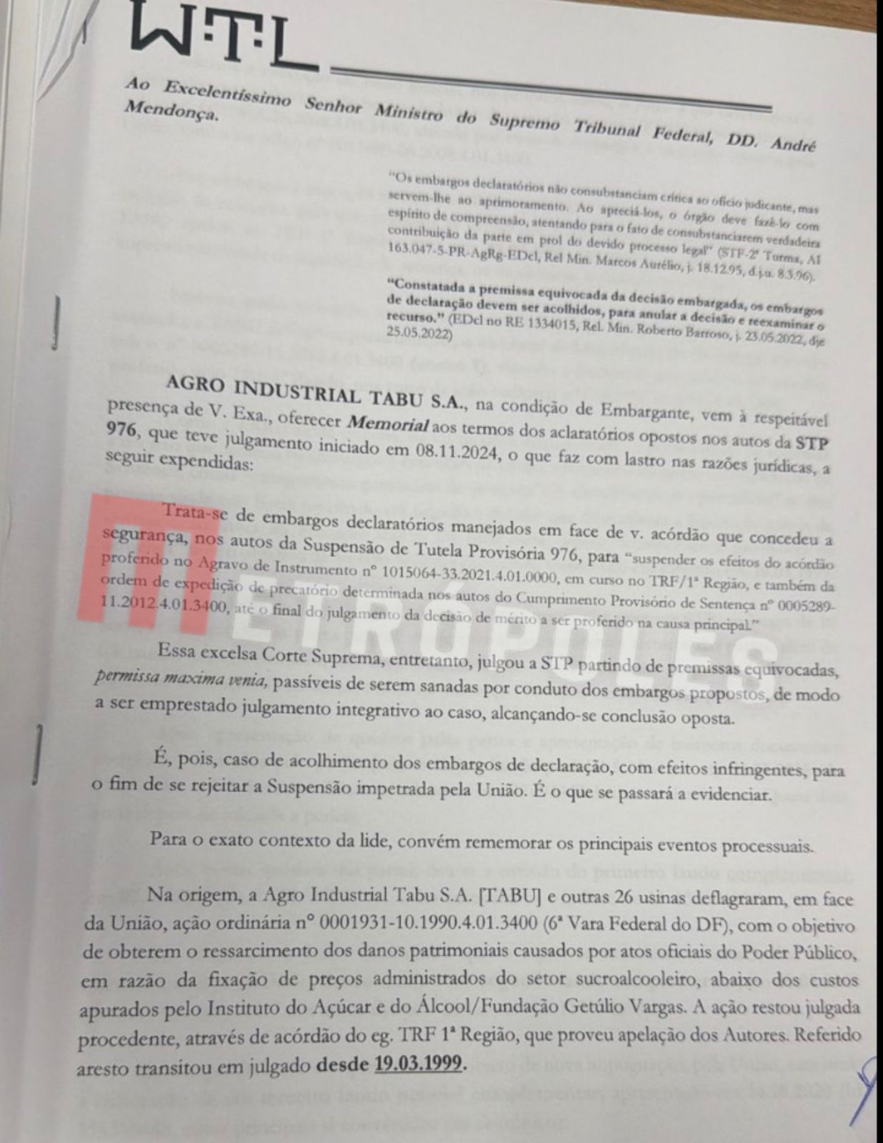 Documento reforça explicação de Mendonça sobre encontro com Vorcaro