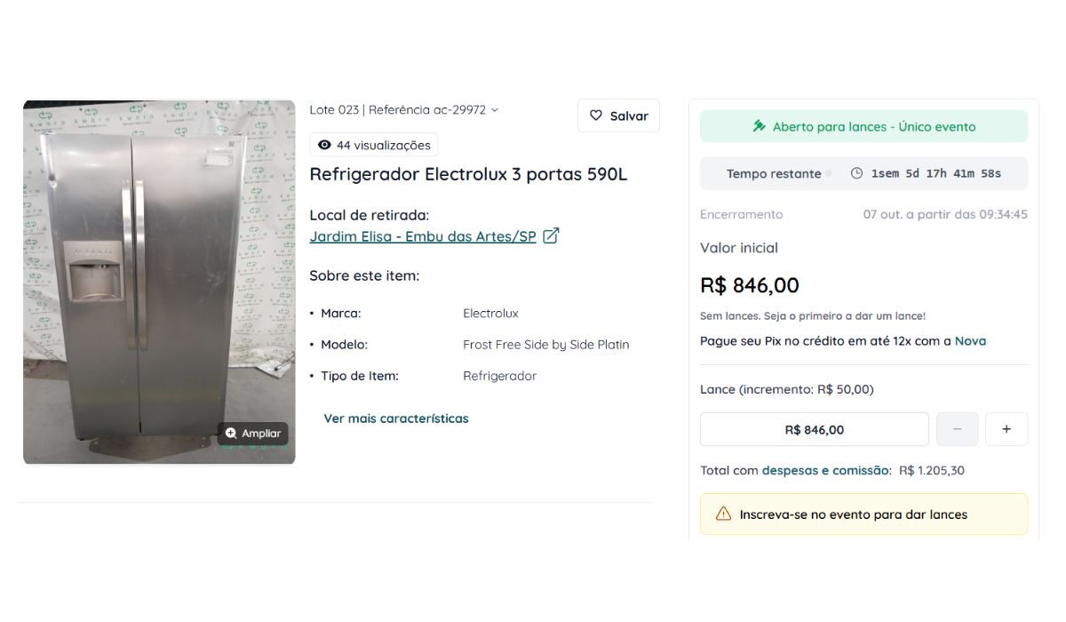 Leilão das Casas Bahia tem TVs por R$ 160 e geladeiras por R$ 600 | Reprodução/Kwara