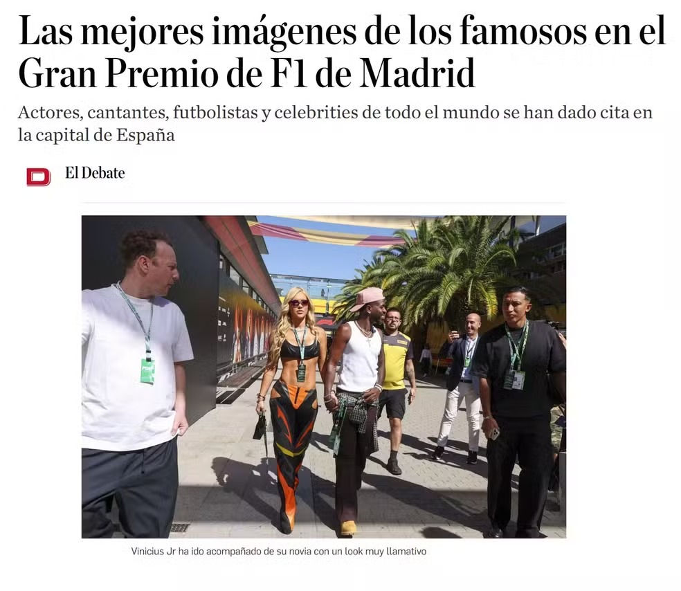 Imprensa internacional repercute presença de Virgina e Vini Jr em GP da Espanha de Fórmula 1