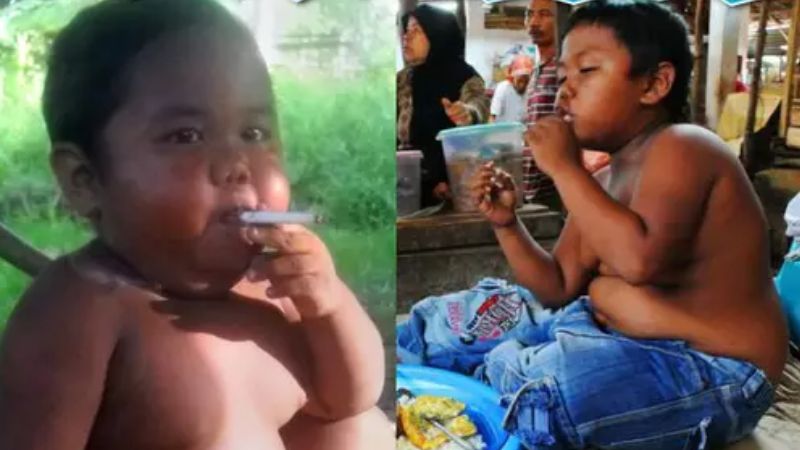 Menino que chocou o mundo ao fumar 40 cigarros muda radicalmente de vida - Foto: Reprodução