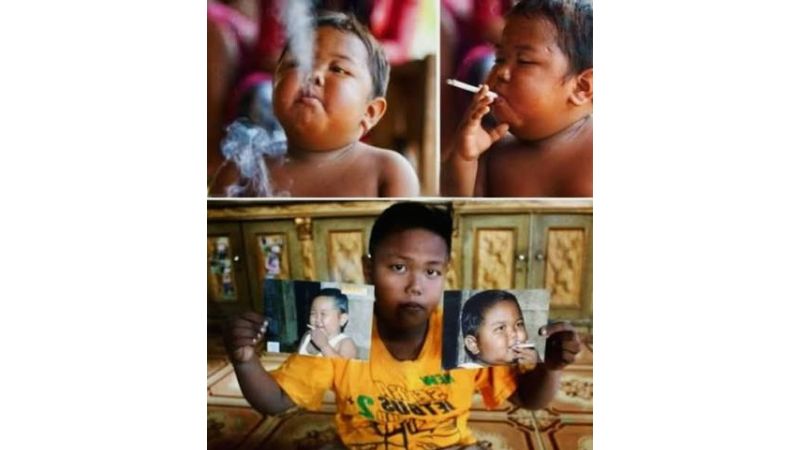Menino que chocou o mundo ao fumar 40 cigarros muda radicalmente de vida - Foto: Reprodução