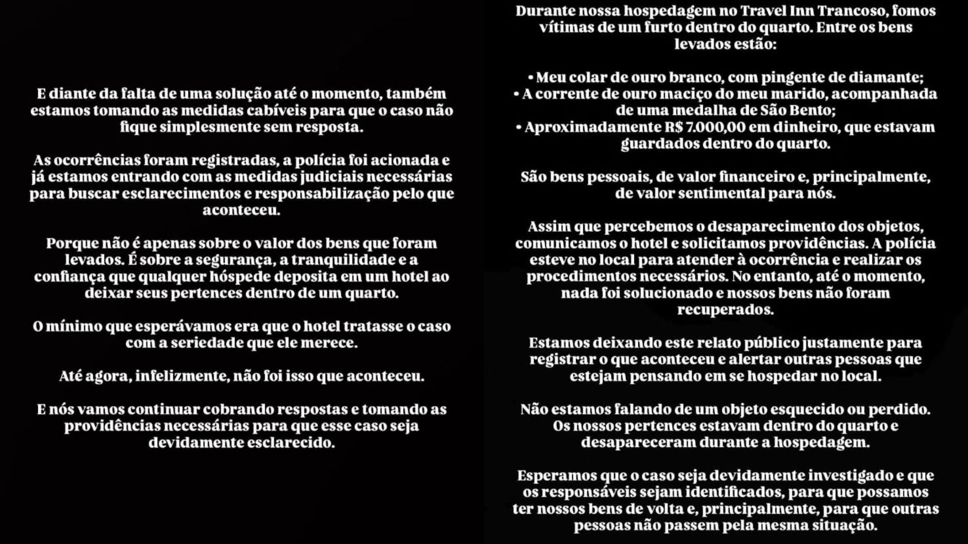 Depoimento de Rayssa nas redes - Foto: Reprodução / Redes Sociais