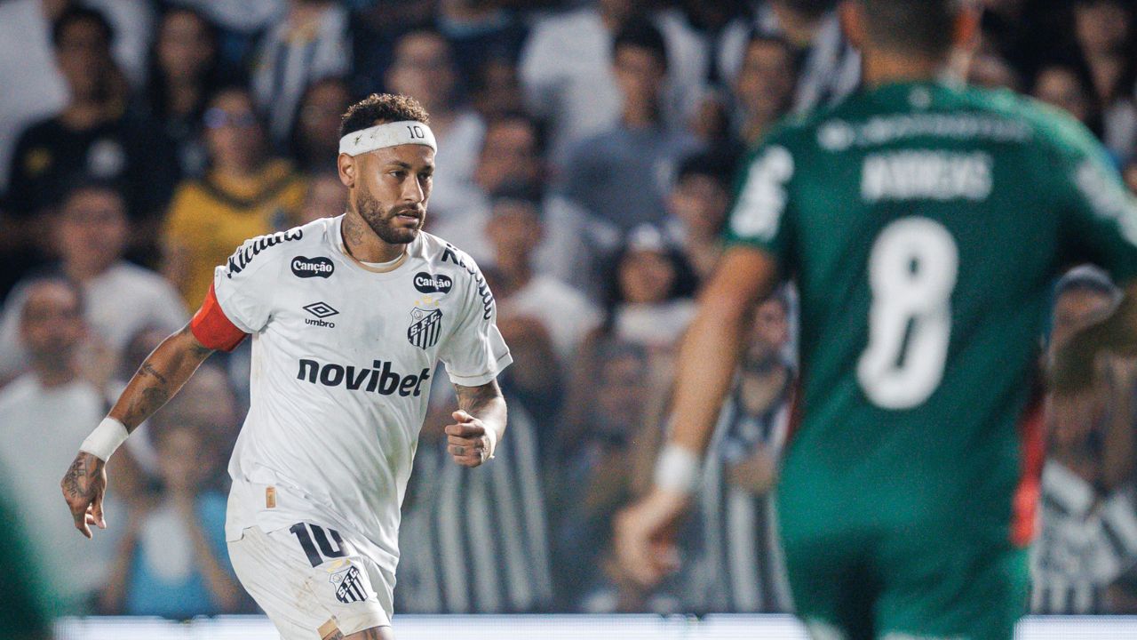 Neymar em ação contra o Palmeiras nesta quarta (02) | Foto: Raul Baretta/Santos FC