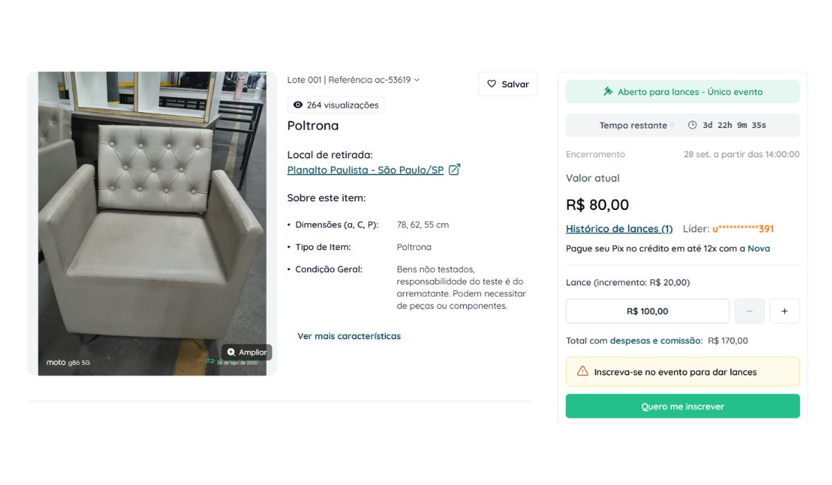 Leilão das Casas Bahia tem TVs por R$ 160 e geladeiras por R$ 600 | Reprodução/Kwara