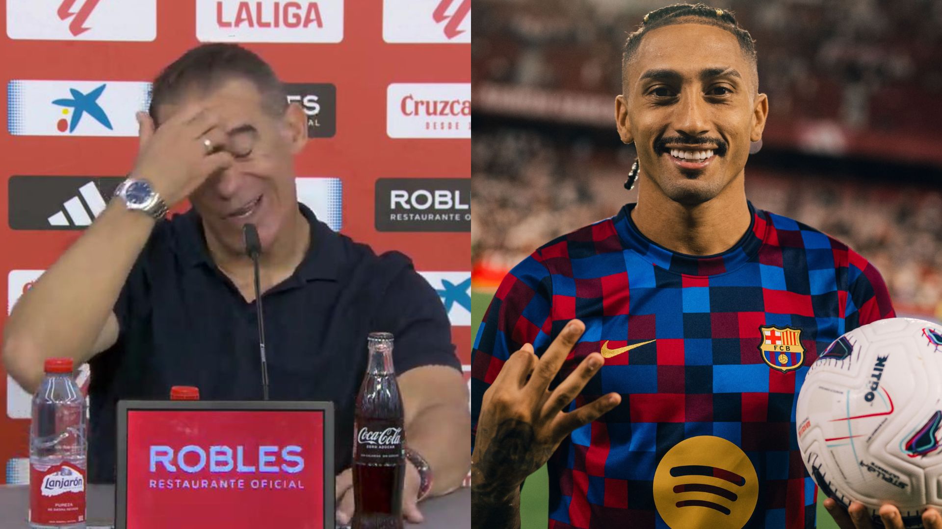Técnico rival questiona ausência de Raphinha na Bola de Ouro após sofrer hat-trick do brasileiro: “Não consigo entender”