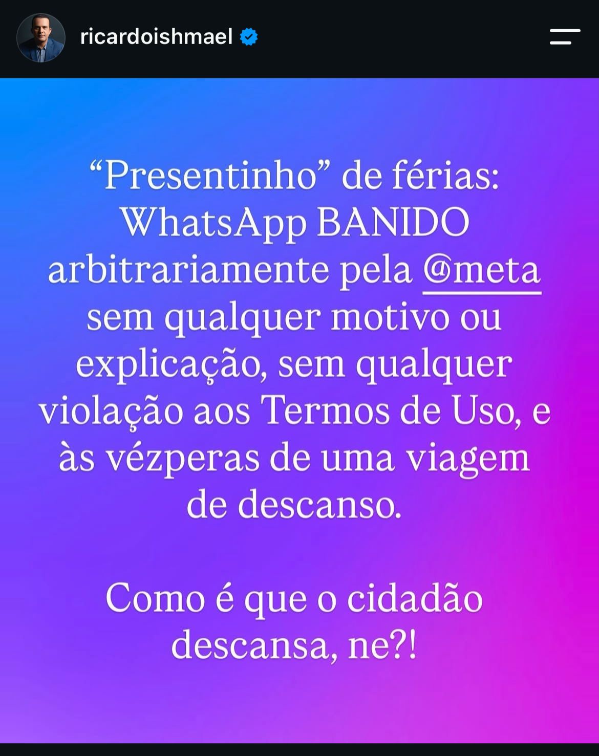 Reprodução/Instagram @ricardoishmael